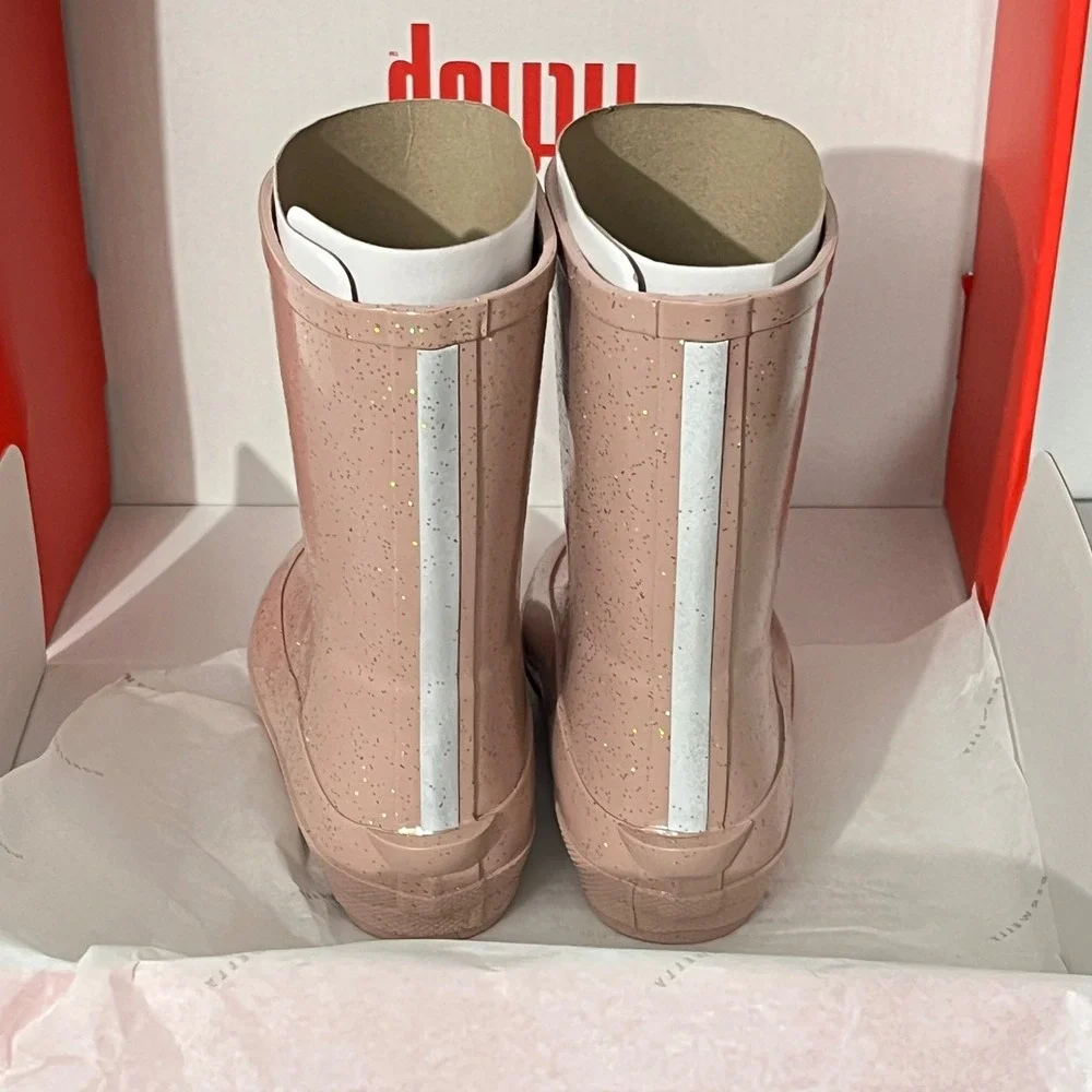 FitFlop WonderWelly Rain Boots Toddler Size 10C Rose Gold Glitter GV9-323-090